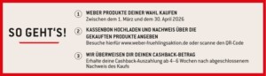 Weber 2026 Cashback Aktion